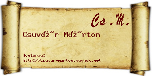 Csuvár Márton névjegykártya