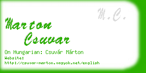 marton csuvar business card