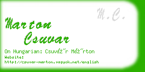 marton csuvar business card